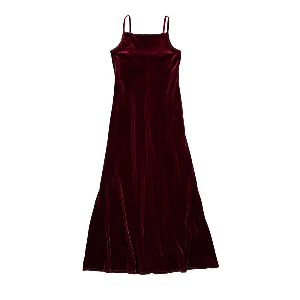 VTG 90s Velvet Maxi Slip Dress Womens S/M Burgundy Y2K Whimsigoth Formal Holiday